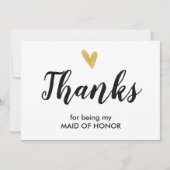 Bedankt | Bedankt dat je mijn Maid of Honor Kaart (Voorkant)