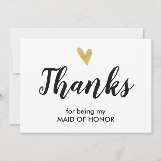 Bedankt | Bedankt dat je mijn Maid of Honor Kaart (Voorkant)