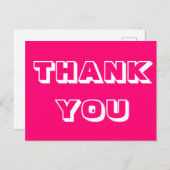 Bedankt, bedankt, fuchsia roze wit briefkaart (Voorkant / Achterkant)