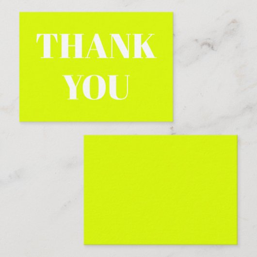 Bedankt, bedankt, neongroen chartreuse wit advieskaart (Voorkant / Achterkant)
