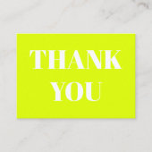 Bedankt, bedankt, neongroen chartreuse wit advieskaart (Voorkant)