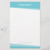 BEDANKT BEDANKT OPMERKING eenvoudig modern turquoi Briefpapier (Voorkant)