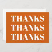 Bedankt, bedankt oranje witte deken kaart (Voorkant / Achterkant)