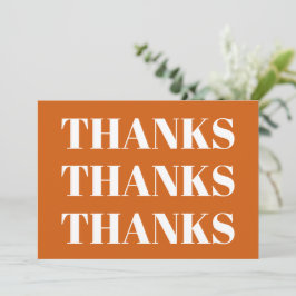 Bedankt, bedankt oranje witte deken kaart
