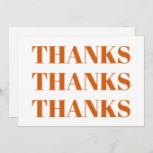 Bedankt, bedankt oranje witte deken kaart (Voorkant / Achterkant)