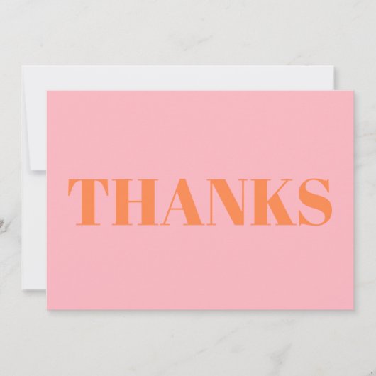 Bedankt, bedankt pastel oranje roze moderne kaart (Voorkant)
