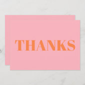 Bedankt, bedankt pastel oranje roze moderne kaart (Voorkant / Achterkant)
