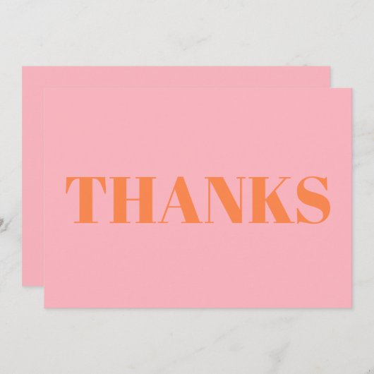 Bedankt, bedankt pastel oranje roze moderne kaart (Voorkant / Achterkant)