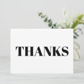 Bedankt, bedankt, zwarte witte moderne elegante ka (Staand voorkant)