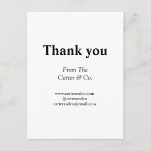 bedankt bedrijfsnaam van website sociale e-mails briefkaart