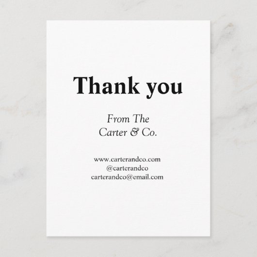 bedankt bedrijfsnaam van website sociale e-mails briefkaart (Voorkant)