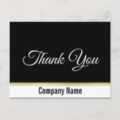 Bedankt Bedrijfsnaam Zwart Wit Goud 2-zijdig Briefkaart (Voorkant)