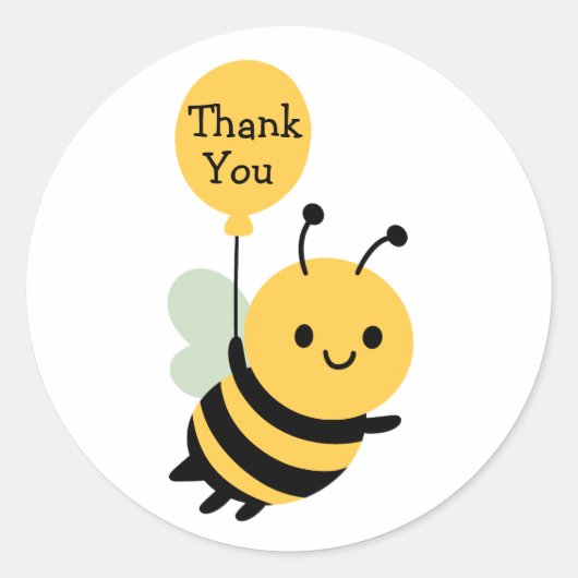 Bedankt Bee Whimsical Ronde Sticker (Voorkant)