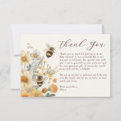 Bedankt Bee Wildflower Floral Baby shower (Voorkant)