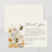 Bedankt Bee Wildflower Floral Baby shower (Voorkant / Achterkant)