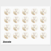 Bedankt Bee Wildflower Floral Baby shower Ronde Sticker (Vel)