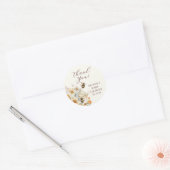 Bedankt Bee Wildflower Floral Baby shower Ronde Sticker (Envelop)