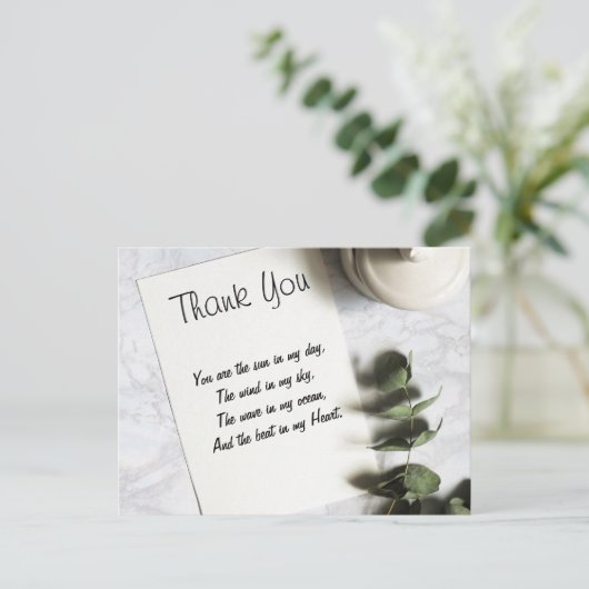 Bedankt begroeten briefkaart (Staand voorkant)