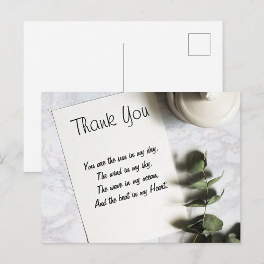 Bedankt begroeten briefkaart (Voorkant / Achterkant)