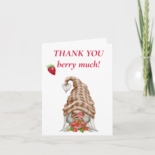 Bedankt Berry Much Gnome Schattige (Voorkant)