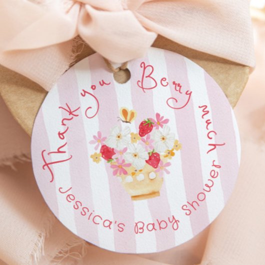 Bedankt Berry Much Whimsical Baby shower Bedankjes Labels