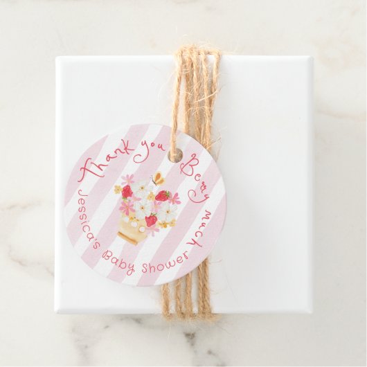 Bedankt Berry Much Whimsical Baby shower Bedankjes Labels (In situ)