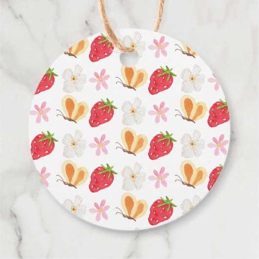 Bedankt Berry Much Whimsical Baby shower Bedankjes Labels (Achterkant)