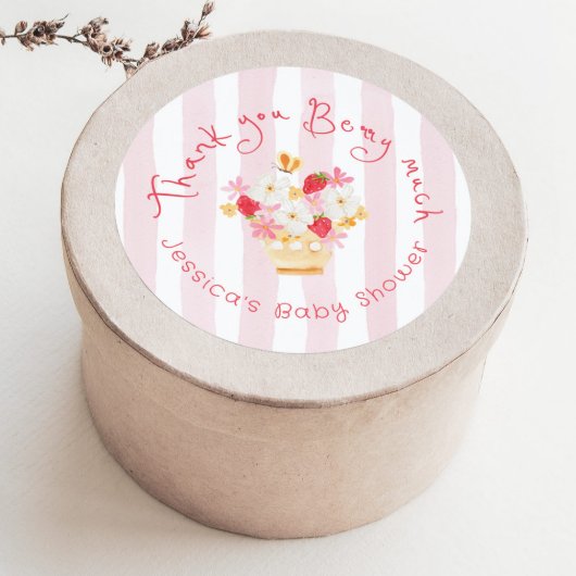 Bedankt Berry Much Whimsical Baby shower Ronde Sticker