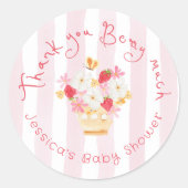 Bedankt Berry Much Whimsical Baby shower Ronde Sticker (Voorkant)