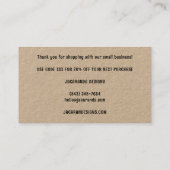 BEDANKT Bestel Korting Elegant Wildflower Kraft Visitekaartje (Achterkant)