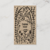 BEDANKT Bestel Korting Elegant Wildflower Kraft Visitekaartje (Voorkant)