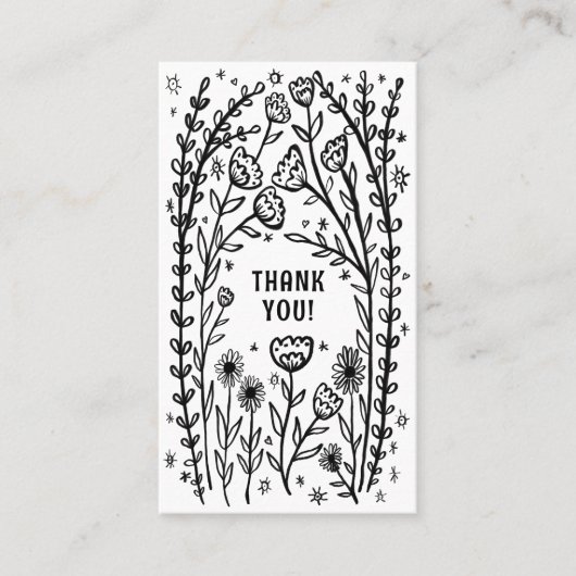 BEDANKT Bestel Kortingscode Elegant Wildflower Visitekaartje (Voorkant)
