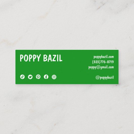 Bedankt Bestel Social Media Iconen XMAS Holiday Mini Visitekaartje (Achterkant)