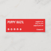 Bedankt Bestel Social Media Iconen XMAS Holiday Mini Visitekaartje (Achterkant)