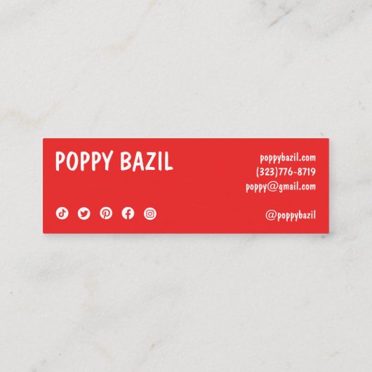 Bedankt Bestel Social Media Iconen XMAS Holiday Mini Visitekaartje (Achterkant)