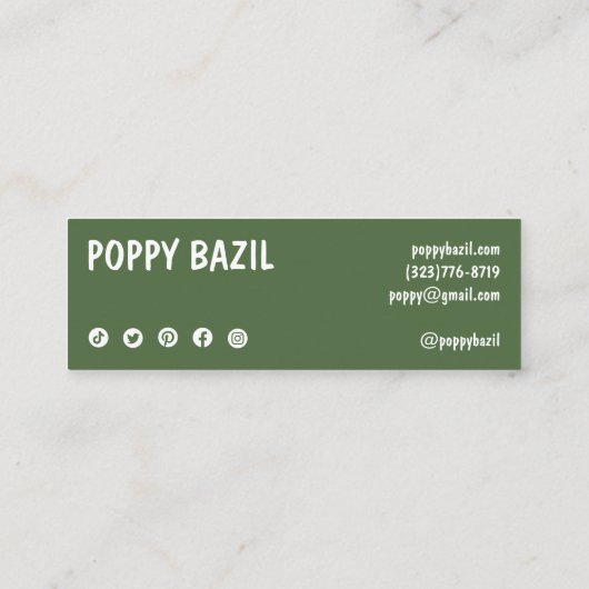 Bedankt Bestel Social Media Iconen XMAS Holiday Mini Visitekaartje (Achterkant)