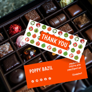 Bedankt Bestel Social Media Iconen XMAS Holiday Mini Visitekaartje