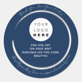 Bedankt Bestellen Aangepaste Logo Naam Korting Mar Ronde Sticker