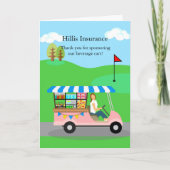 Bedankt Beverage Cart Sponsor Golfbaan Kaart (Voorkant)