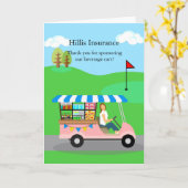 Bedankt Beverage Cart Sponsor Golfbaan Kaart (Gele Bloem)