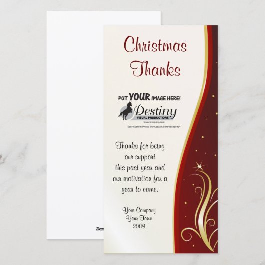 Bedankt bij Christmas Company Logo Kaart (Voorkant / Achterkant)