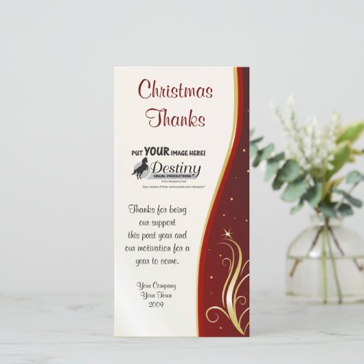 Bedankt bij Christmas Company Logo Kaart (Staand voorkant)