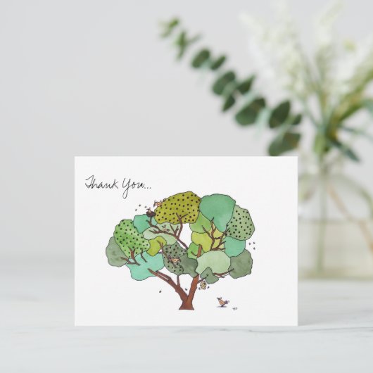 Bedankt Bird and the Bees Waterverf Briefkaart (Staand voorkant)