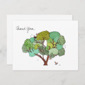 Bedankt Bird and the Bees Waterverf Briefkaart (Voorkant / Achterkant)