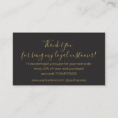 Bedankt, Black Gold Chic Small Business Informatiekaartje (Achterkant)