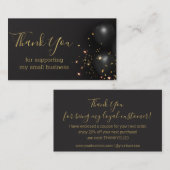 Bedankt, Black Gold Chic Small Business Informatiekaartje (Voorkant / Achterkant)