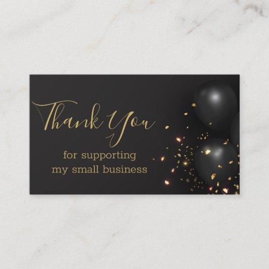Bedankt, Black Gold Chic Small Business Informatiekaartje (Voorkant)