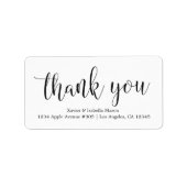 Bedankt Black Script - Aangepaste achtergrondkleur Etiket (Voorkant)