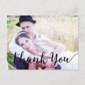 Bedankt Black Script Type Foto Briefkaart (Voorkant)