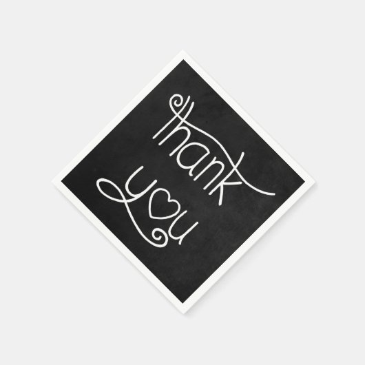 Bedankt Black & White Chalkboard Party servetten (Hoek)